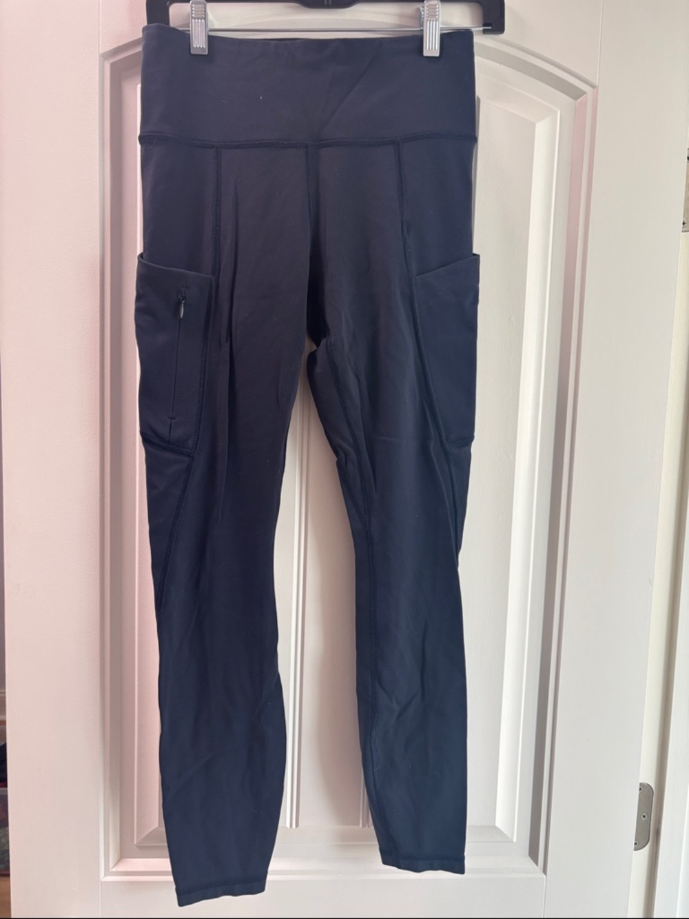 Athleta Black High-Rise Leggings with Side Utility Pockets
